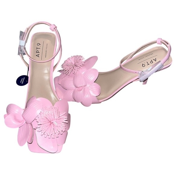 Apt. 9 Esmeralda Floral Pink Women's Sandal Heels Size 9 Memory Foam - Picture 2 of 3